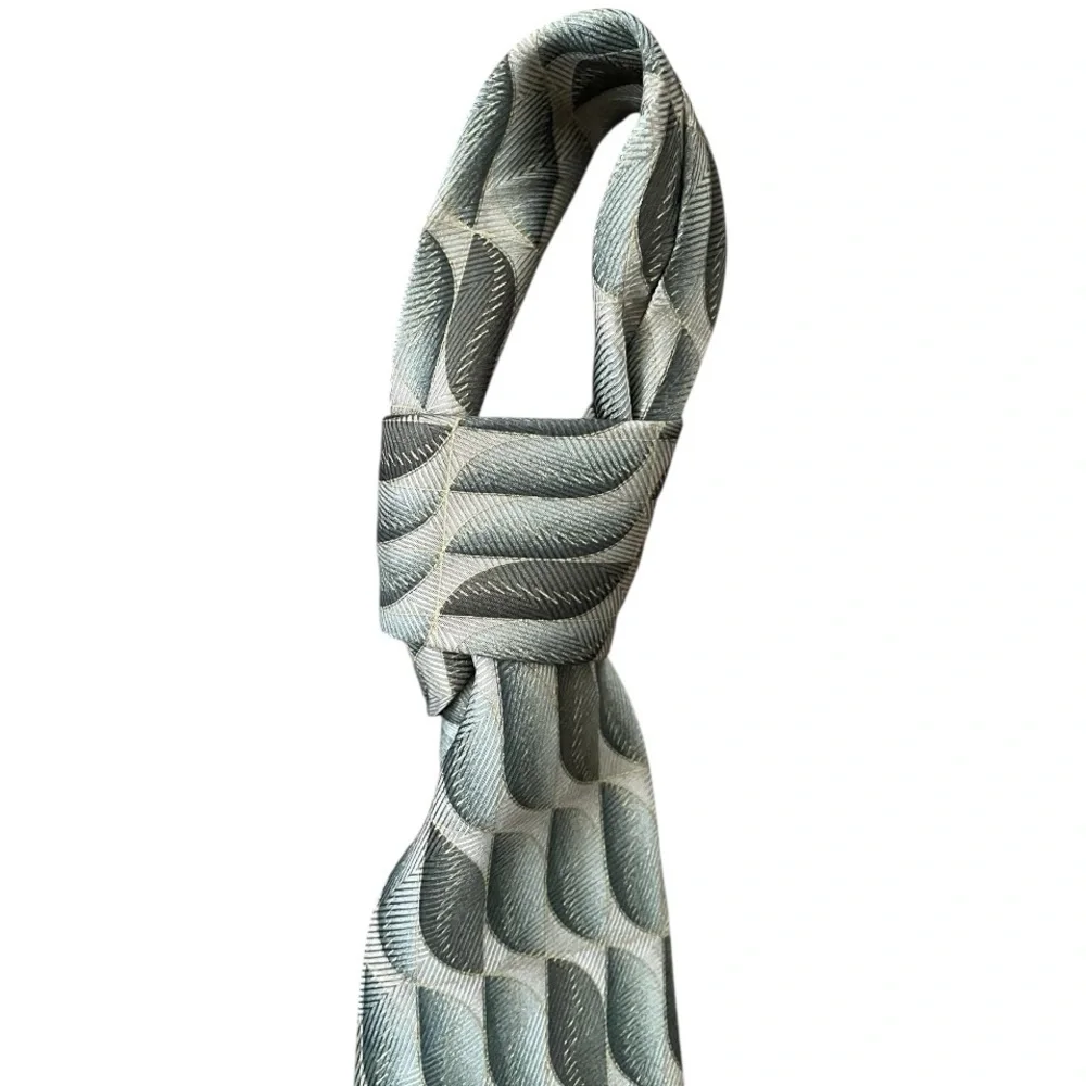 Carlos Devenezia Green Abstract neck Tie 100% Silk mens designer business casual